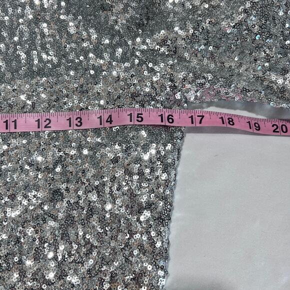 Good American Sequin Crop Top S Silver Button front NWT New Years Party - Picture 6 of 9